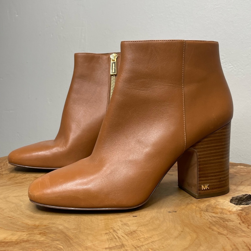 Michael Kors heeled tan booties